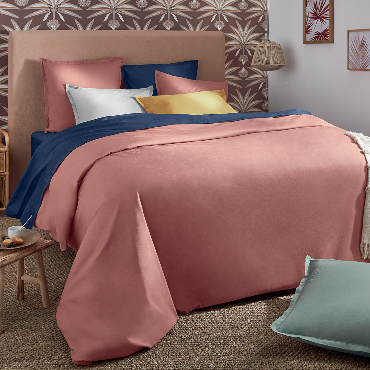 Housse de couette en coton - rose blush 240x220 cm