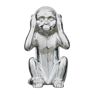 Statue Singe Argente H30cm