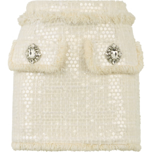 PHILIPP PLEIN Tweed Mini Skirt Paillettes