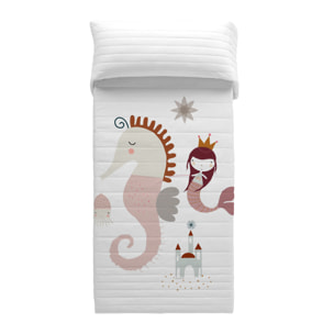 Haciendo el Indio - Colcha Bouti Estampada - Reversible - Infantil - 100% Algodón - 70 gr/m² - Seahorse A
