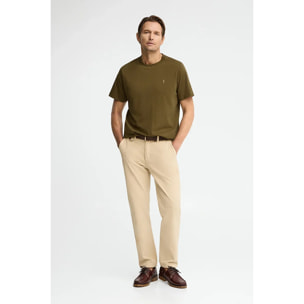 Maglietta kaki scuro a maniche corte e ricamo Rigby Go