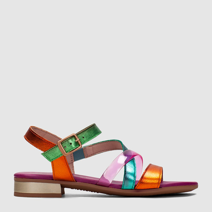Sandalia Plana Lena Multi metal 2,5 cm
