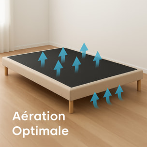 Ensemble matelas mousse haute résilience CALLISTO, H29 cm, accueil mémoire de forme, sommier beige
