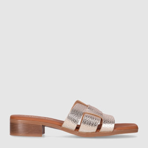 Sandalias de Piel - Platino - Tacón: 3 cm