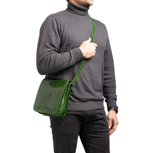 Borsa a tracolla  da uomo In Vera pelle Made in Italy 23x20x9 cm