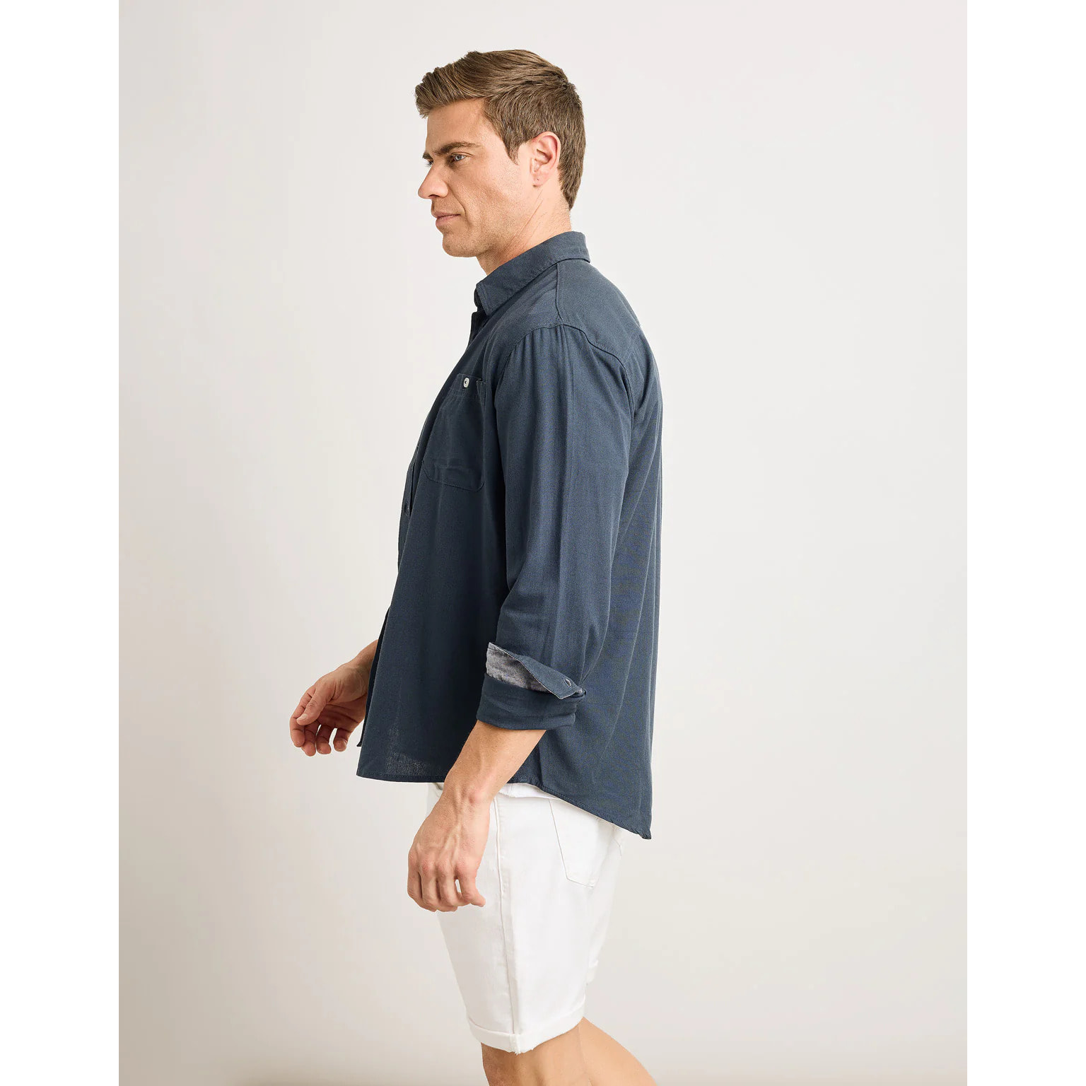 Camisa Manga Larga Azul Marino - Pouka