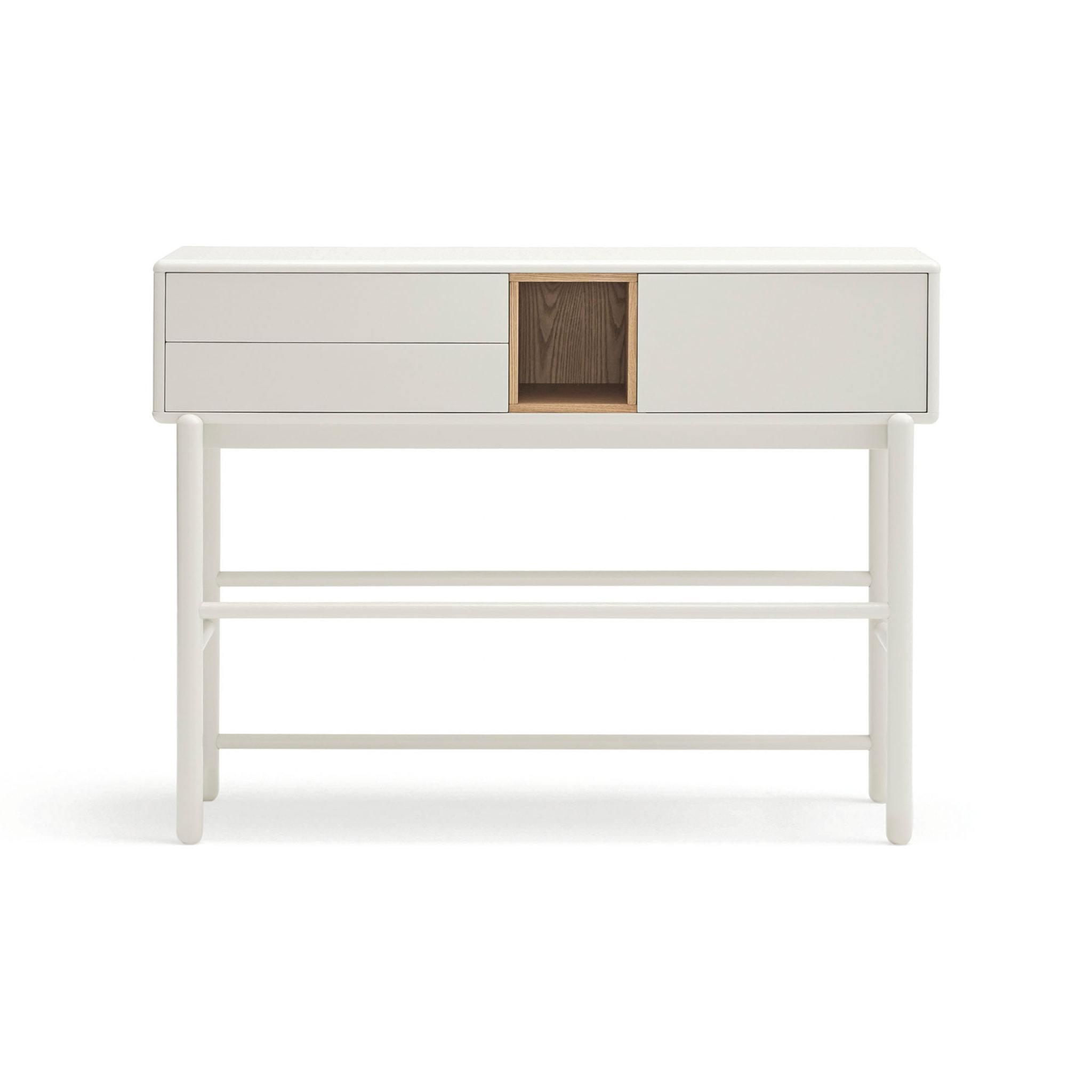 Consola Corvo 1 puerta y 2 cajones crema