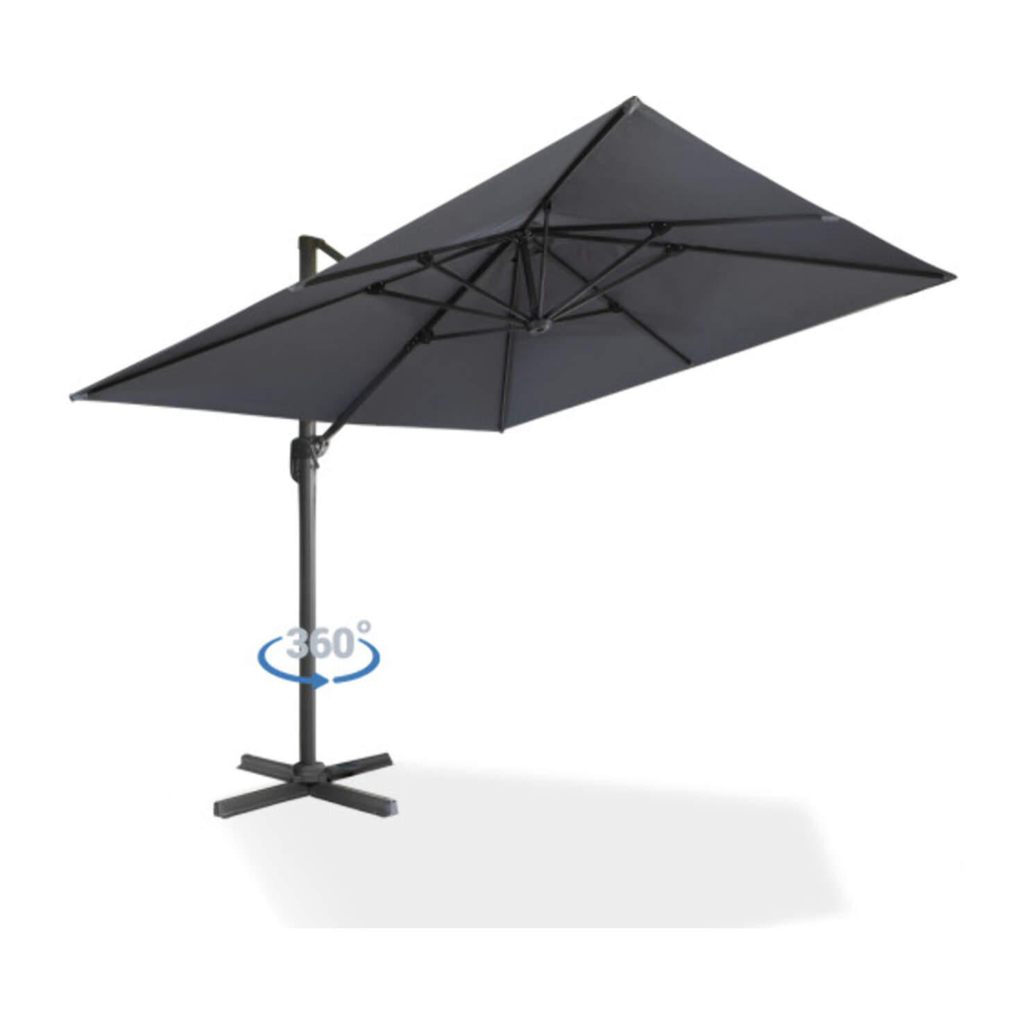 Parasol Sombra 360° carré avec housse de protection