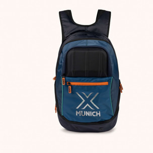 MUNICH BASICS BACKPACK mochila azul de poliéster y nylon con detalles a contraste