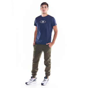 T-shirt da uomo stampa logo centrale Earth Tones