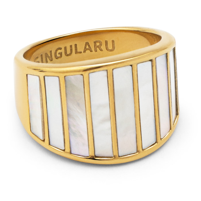 Anello Siren Shells Acciao Placcato Oro