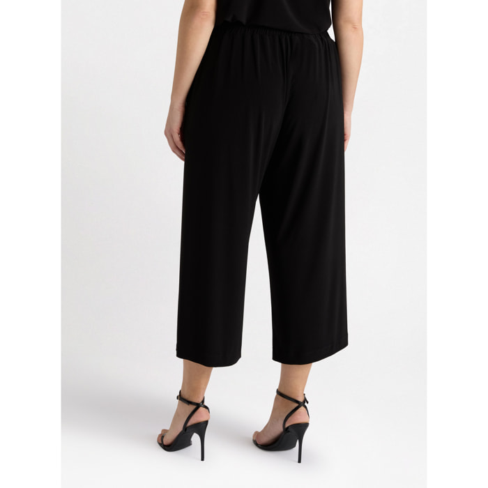 Fiorella Rubino - Pantalon large raccourci en jersey - Negro