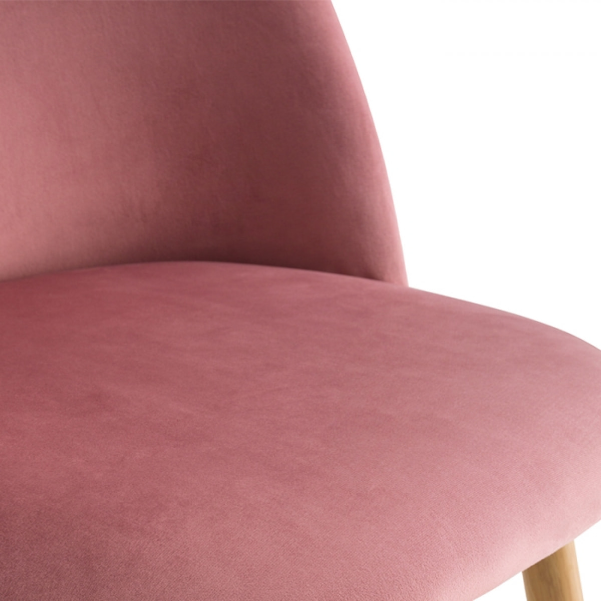 Lot de 2 chaises en velours rose et pieds en métal - Cozy