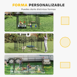 Parque para Perros Vallas para Mascotas de 12 Paneles 80x120 cm con 2 Puertas con Pestillo Corralito para Perros Grandes Medianos y Pequeños de Acero para Interior y Exterior Negro