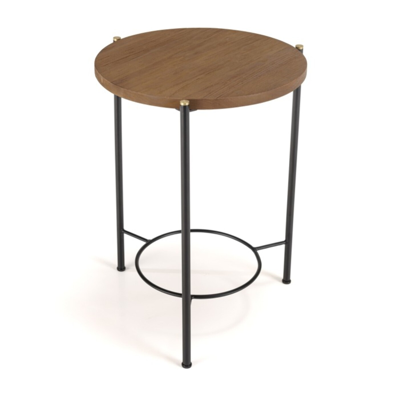SIXTINE - Table d'appoint ronde 3 pieds en métal noir