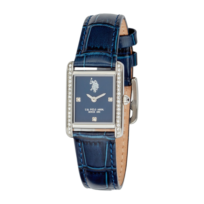 Orologio U.S. Polo Assn. in pelle blu