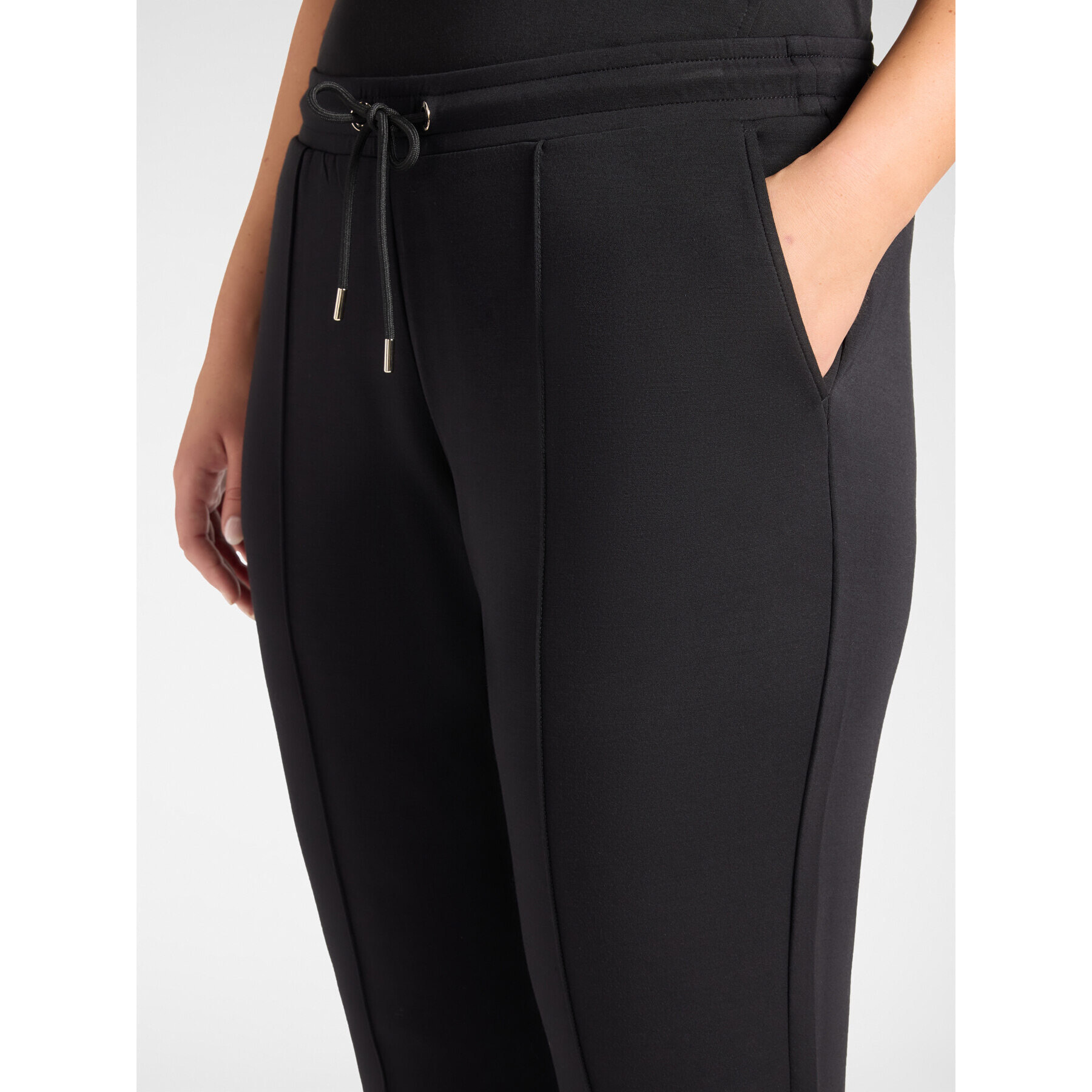 Elena Mirò - Joggers in scuba misto modal con coulisse - Nero