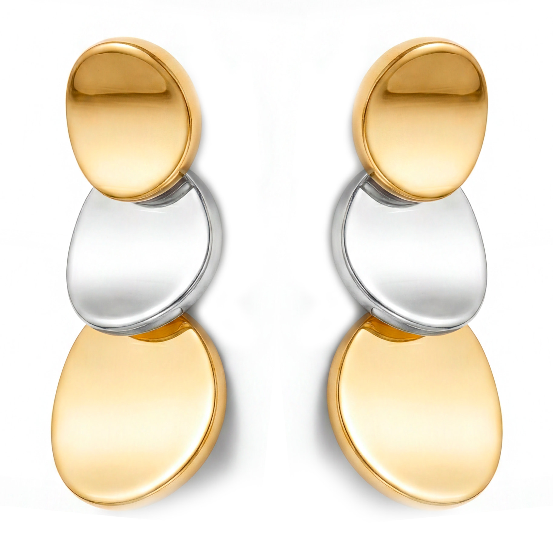 Pendientes Nahab acabado plata y oro 18k