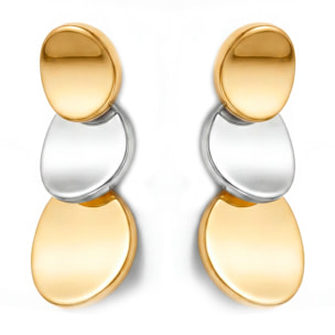 Pendientes Nahab acabado plata y oro 18k