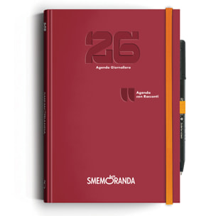 Agenda Smemoranda Racconti 2026 Giornaliera 12 mesi , A5, bordeaux