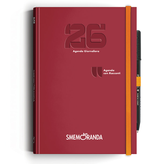 Agenda Smemoranda Racconti 2026 Giornaliera 12 mesi , A5, bordeaux