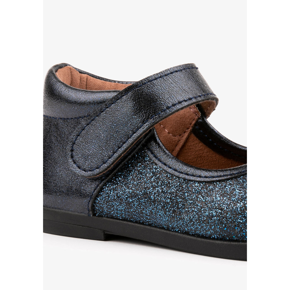 Bailarinas de Bebé de Glitter en Azul Marino