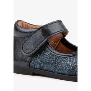 Bailarinas de Bebé de Glitter en Azul Marino