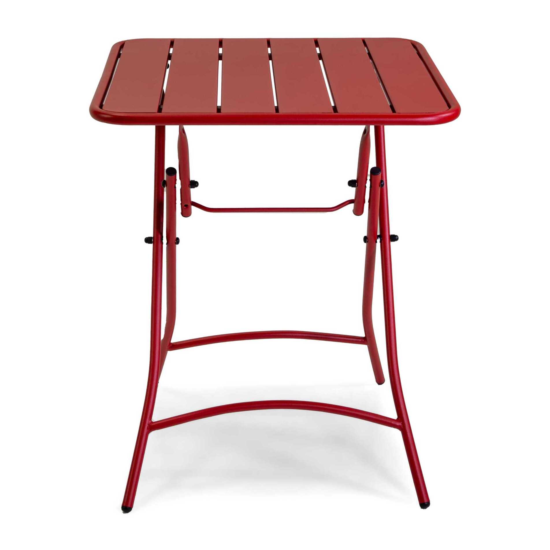Tavolo Rovigo Vacchetti in metallo pieghevole rosso cm60x60h72