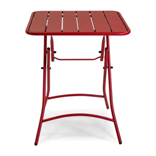 Tavolo Rovigo Vacchetti in metallo pieghevole rosso cm60x60h72