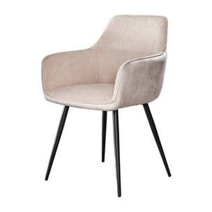 Lormi - lot de 2 fauteuils - en velours côtelé et velours - beige - Gris