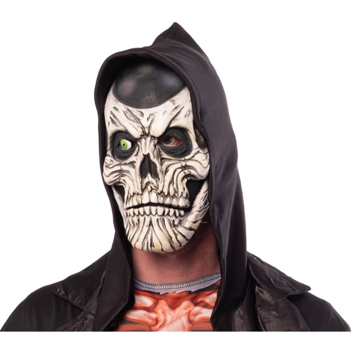 MÁSCARA CALAVERA FANTASMA LÁTEX CON CAPUCHA