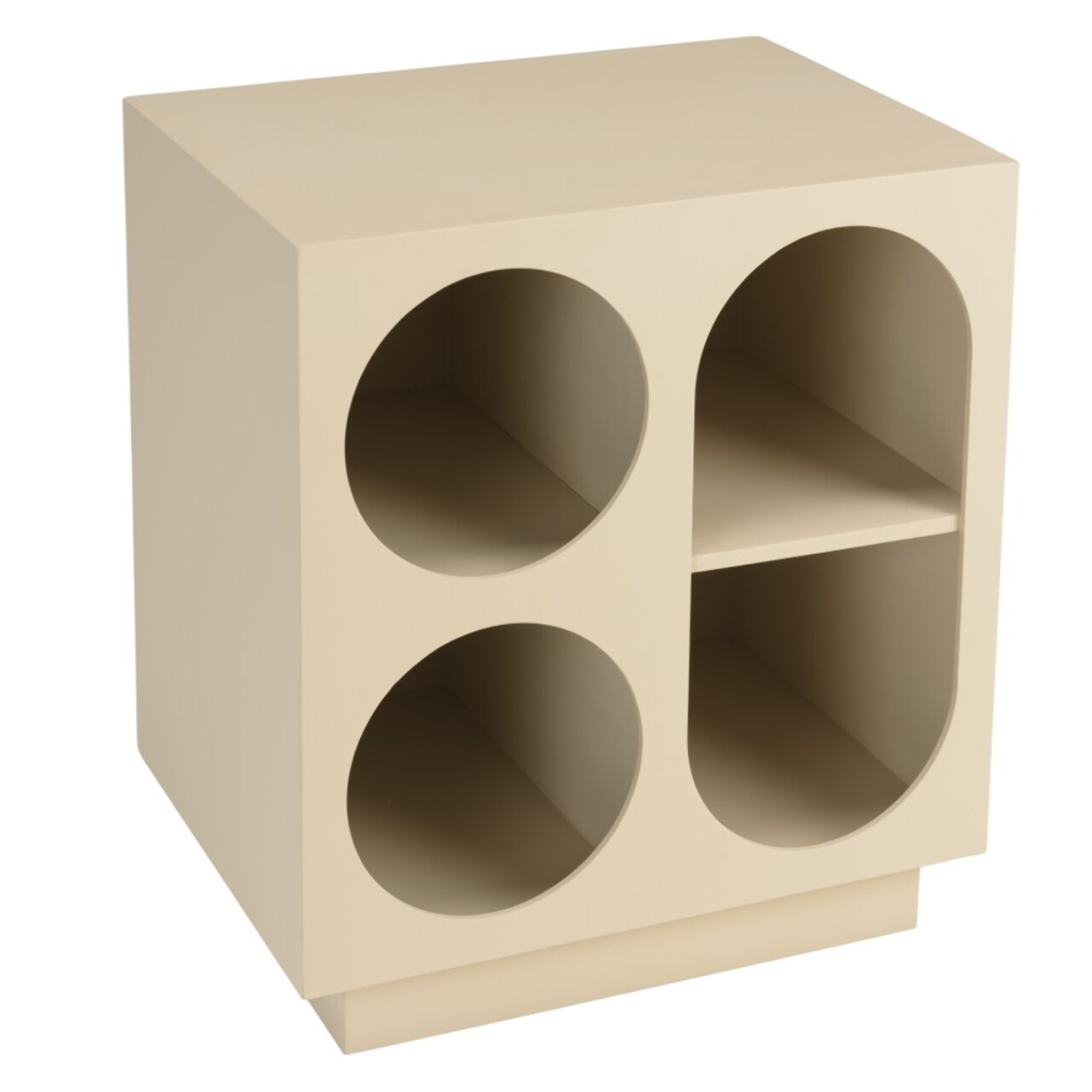 AGATHE - Table de chevet 40x30cm 4 niches en bois peint beige