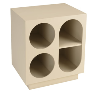 AGATHE - Table de chevet 40x30cm 4 niches en bois peint beige