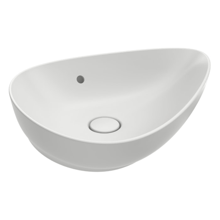 Vasque asymétrique à poser Nouvelle vague satinée blanc