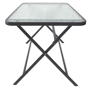 Table Verre Trempe Formentera Gris 110x70cm