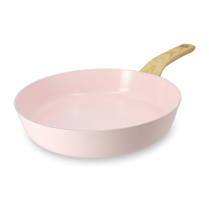 Poêle en revêtement céramique 24cm rose - tous feux COLORAMA