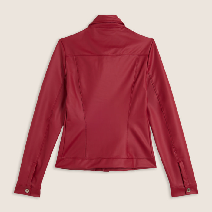 Giacca trucker in similpelle con taglio corto