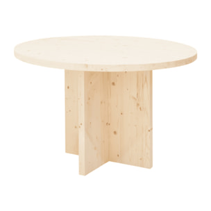 table à manger ronde en bois massif de couleur naturel de ø110 Hauteur: 75 Longueur: 110 Largeur: 110