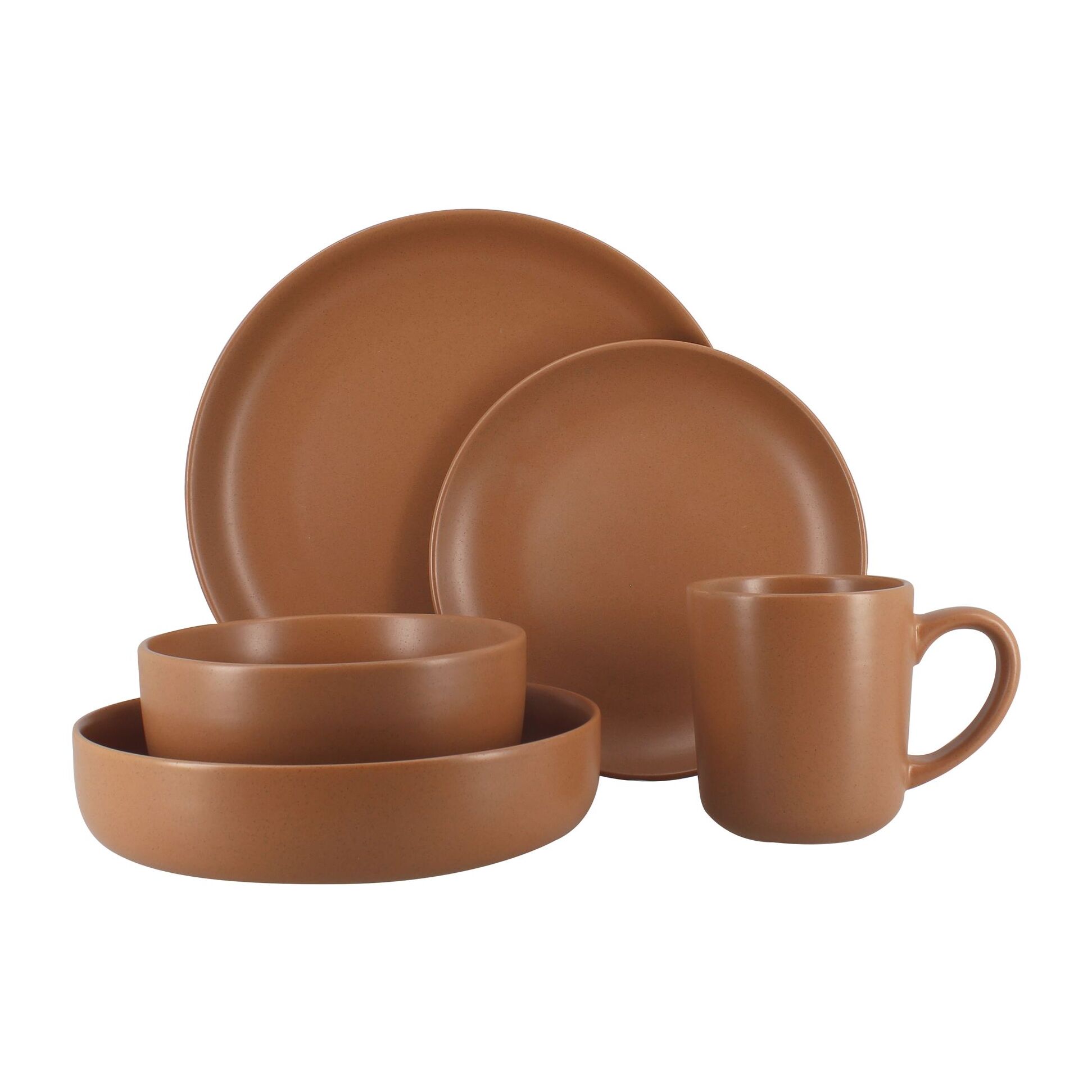 Lot de 6 mugs 38cl en grès marron ARITA