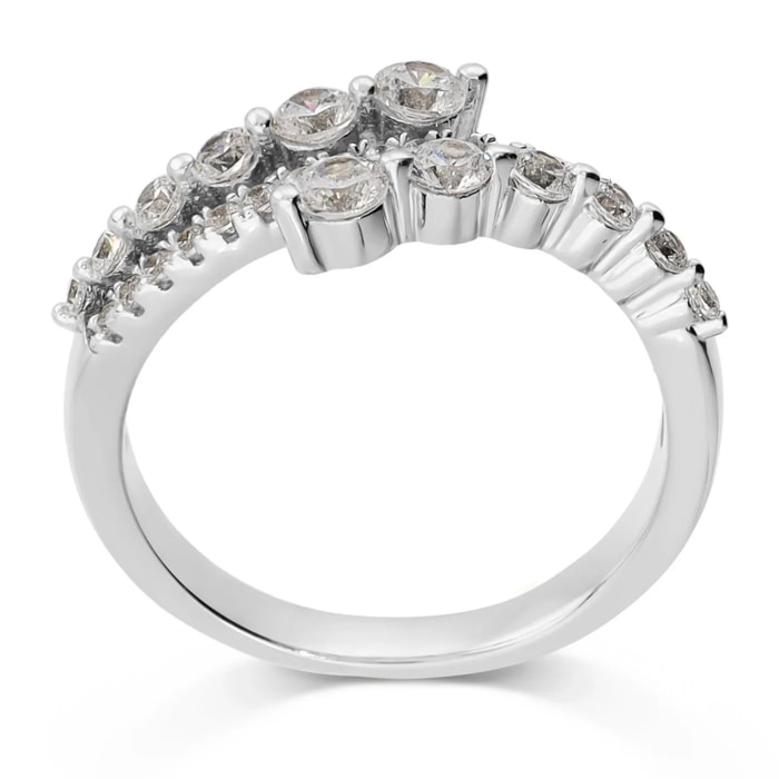 Anello Riviera in Argento 925 con Cubic Zirconia Graduate