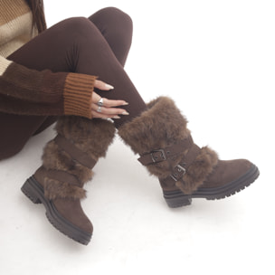 STIVALETTO FUR CINTURINI TESTA DI MORO