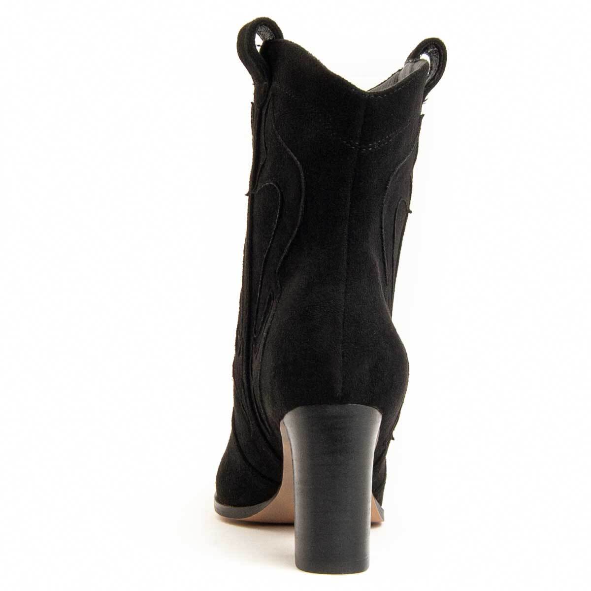 Botín De Tacón - Negro - Altura: 7 Cm