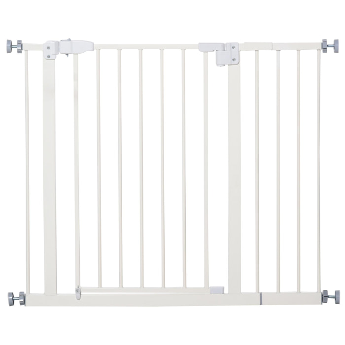 Barrera de Seguridad de Metal 74,5-84,5x76,2 cm Blanco