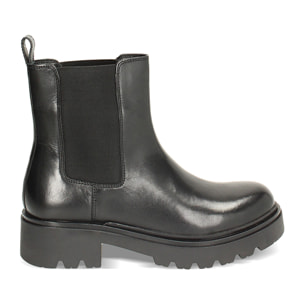 Botines chelsea negros de cuero