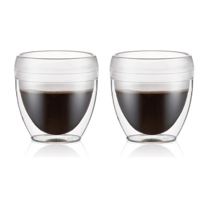 PAVINA OUTDOOR: Set 2 gobelets double paroi plastique, 0.25 l 0.25 L