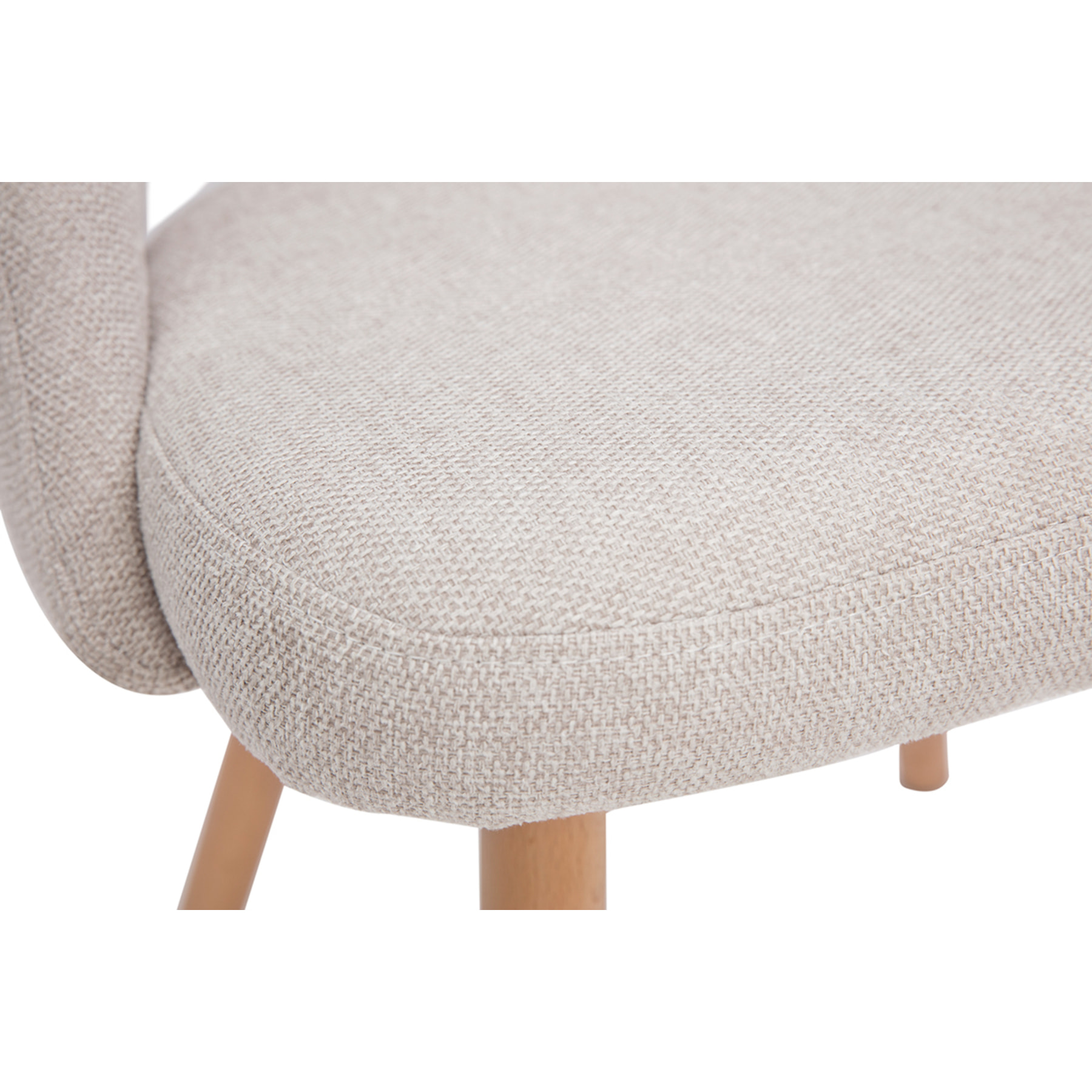 Chaises scandinaves en tissu effet velours texturé beige et bois clair (lot de 2) COSETTE