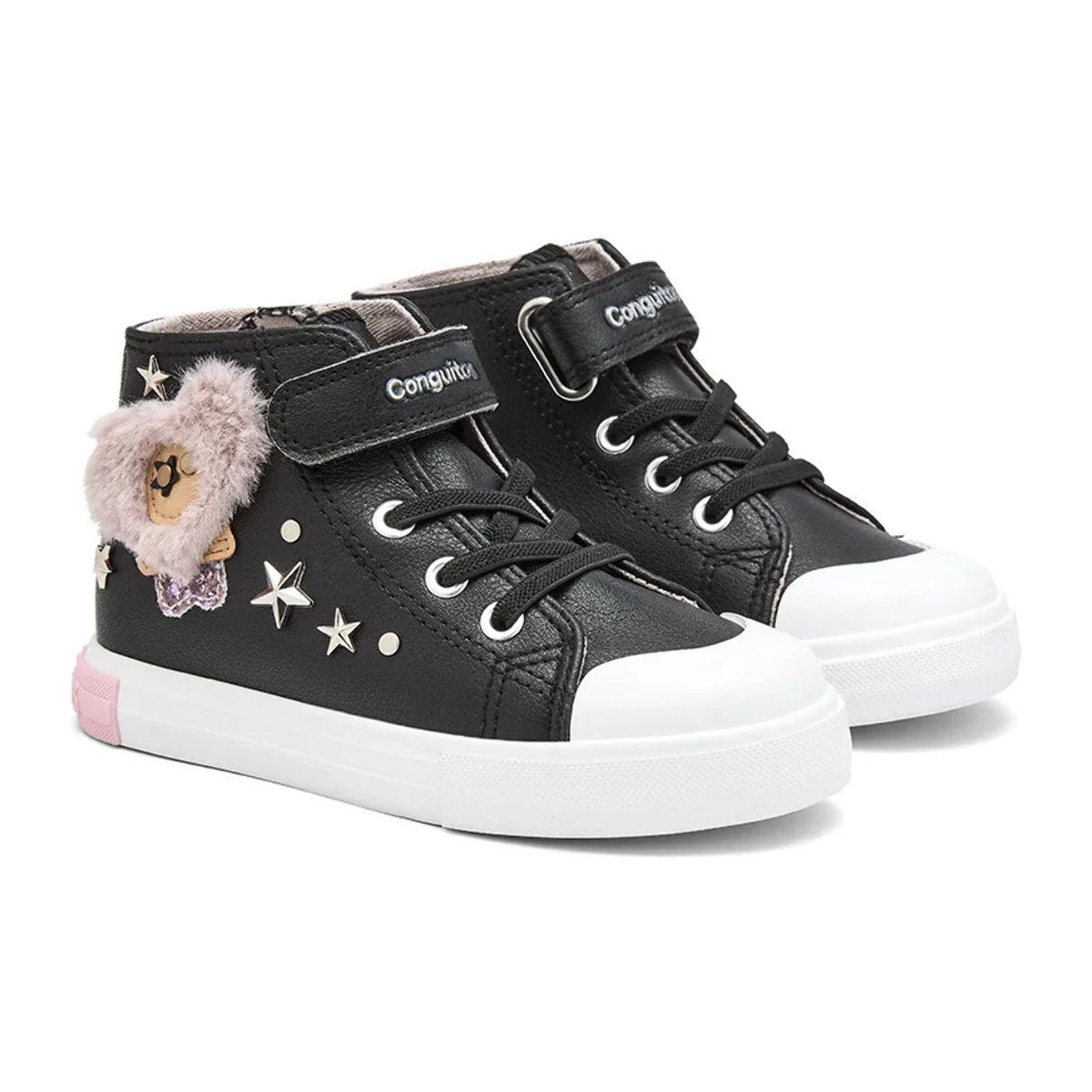 Zapatillas Altas De Niña Con Estrellas Y Pelo