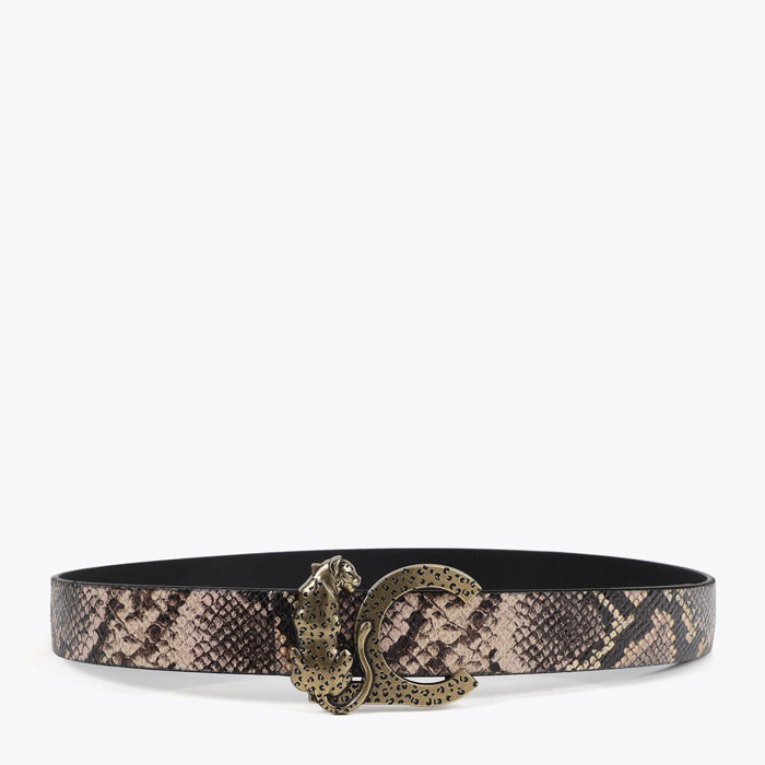 Cintura reversibile con fibbia LC leopardo
