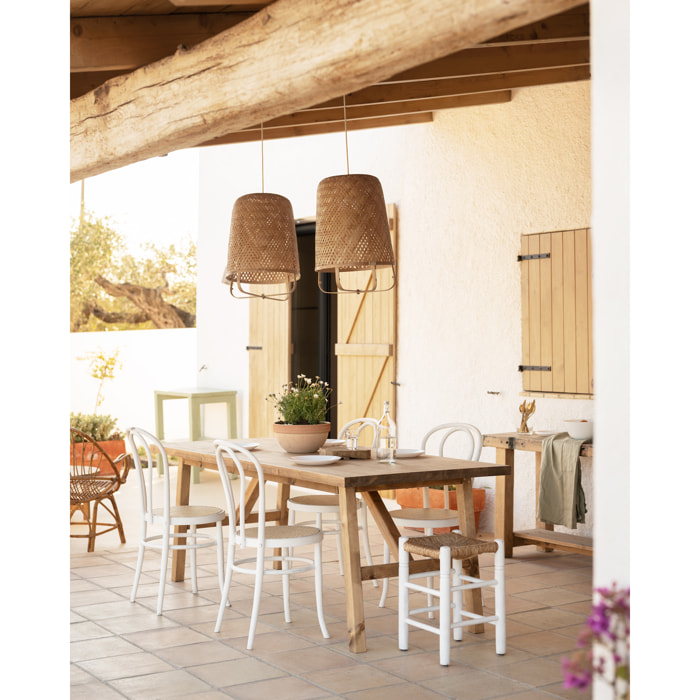Mesa de comedor de madera maciza en tono roble oscuro de varias medidas