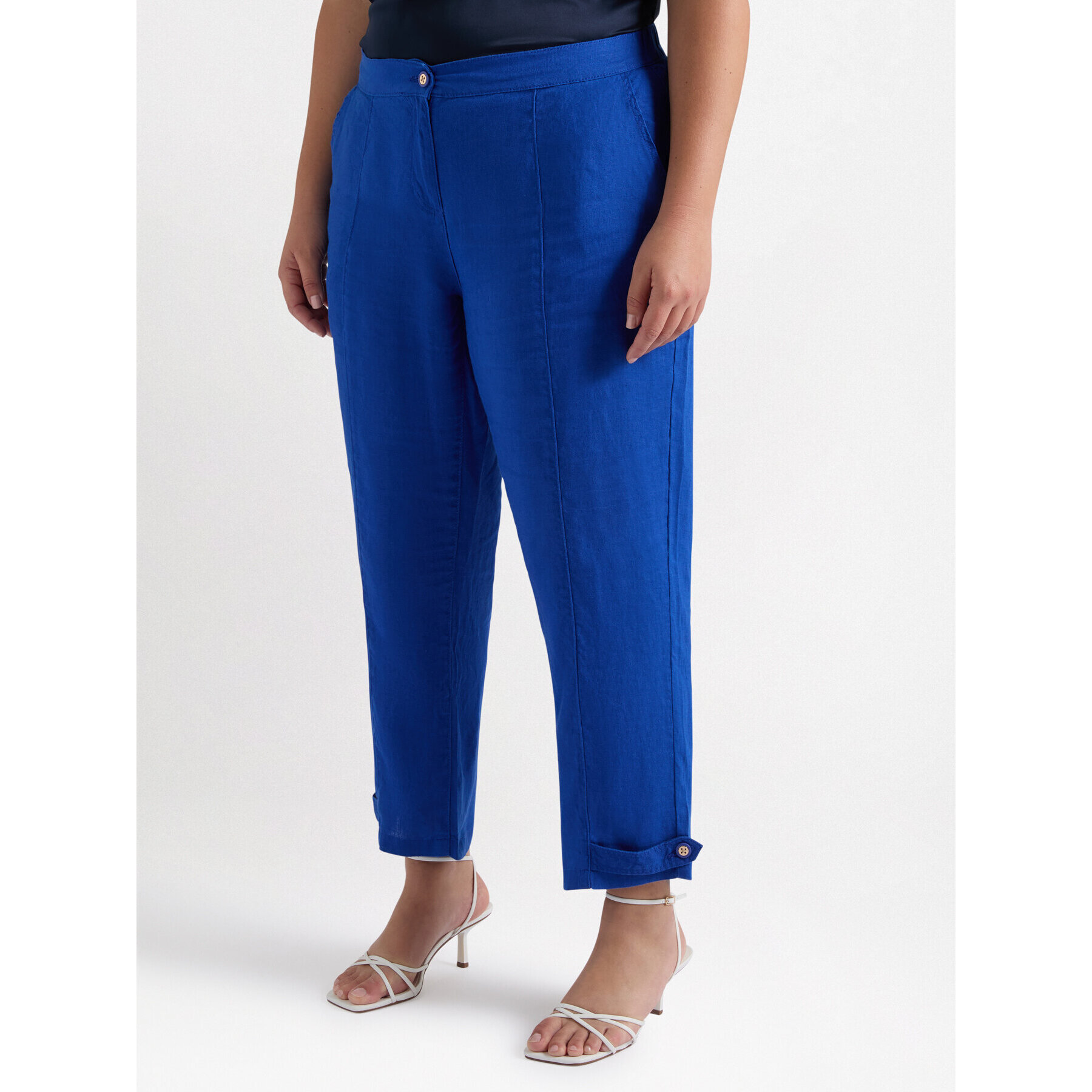 Fiorella Rubino - Pantaloni balloon in lino - Bluette